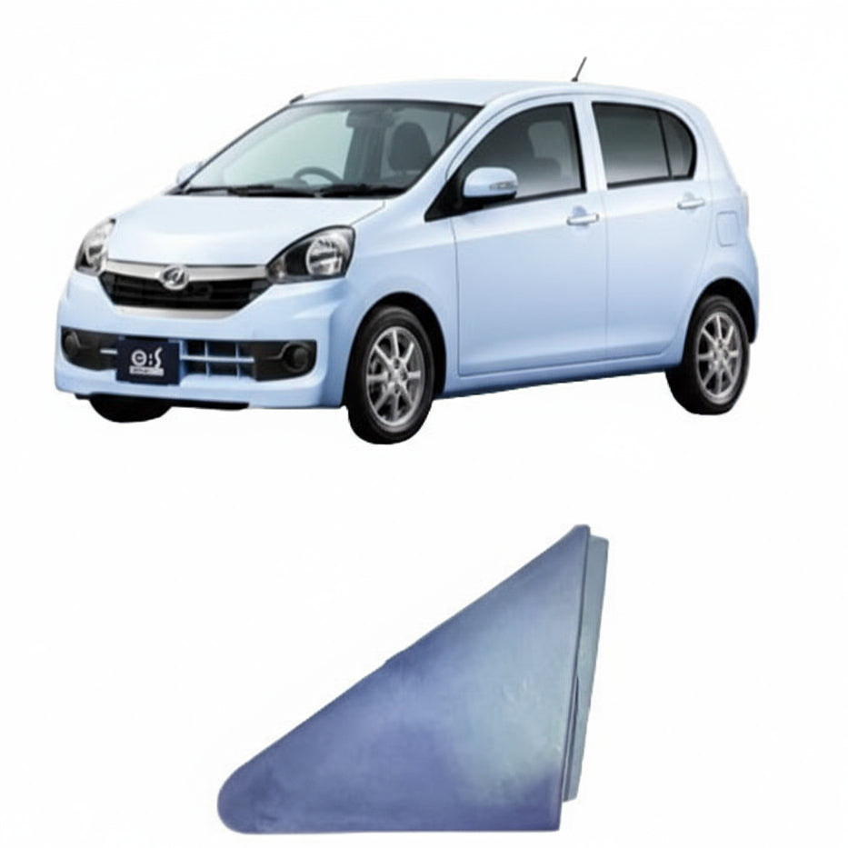 Small light blue car with a close-up of a car wrap film on a white background