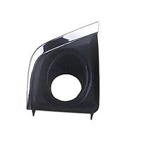 Black car interior panel with a circular cutout on a white background