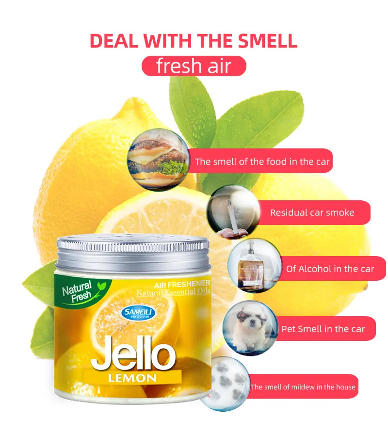 Jello Air Freshener Gel-Car Fragrance Gel For Car Desire Perfume Gel (Lemon)