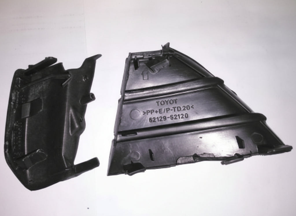 Two car interior panels with Toyota branding on a white background