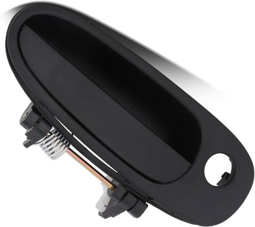 Black car door handle on a white background
