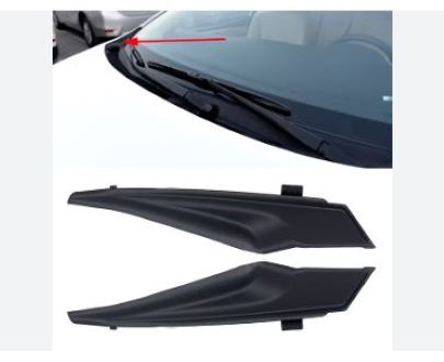 Car spoiler on a white background with a red arrow pointing to it.