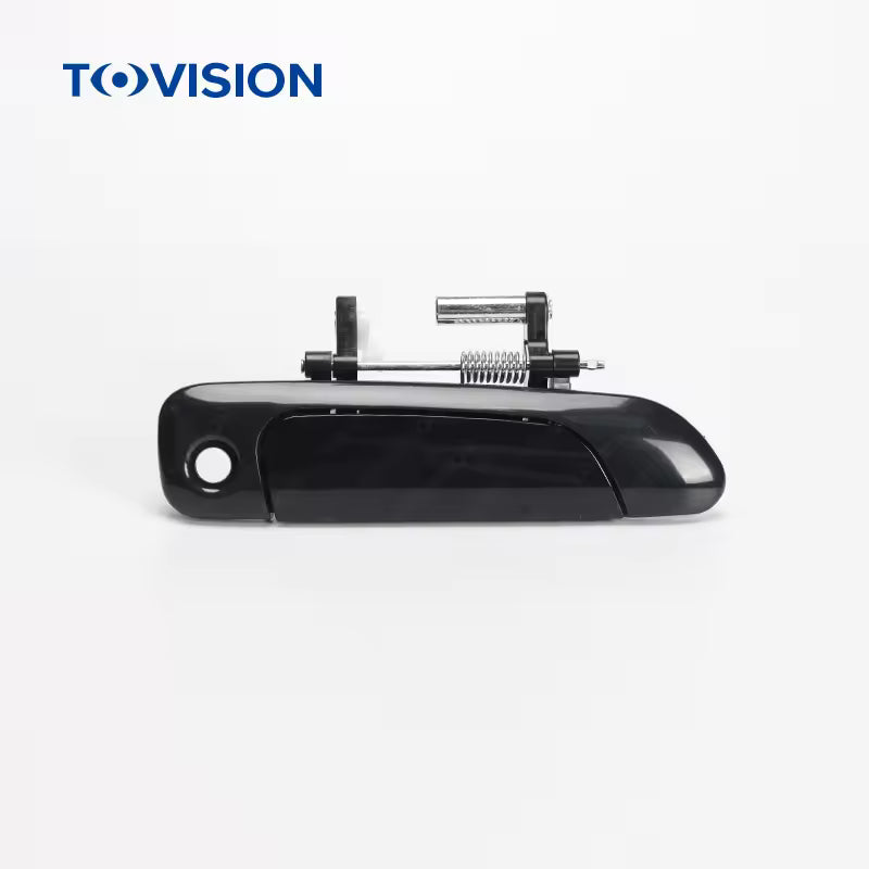 Car door handle with Tovision branding on a white background