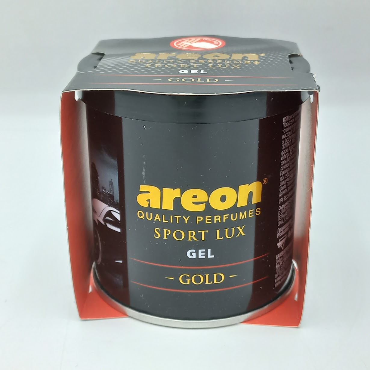 Areon Sport Lux Gold gel packaging on a white background