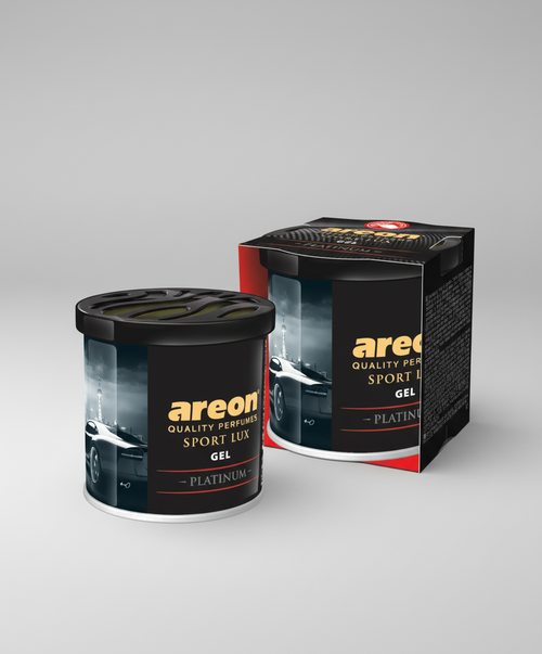 Areon Sport Lux Gel packaging on a black background