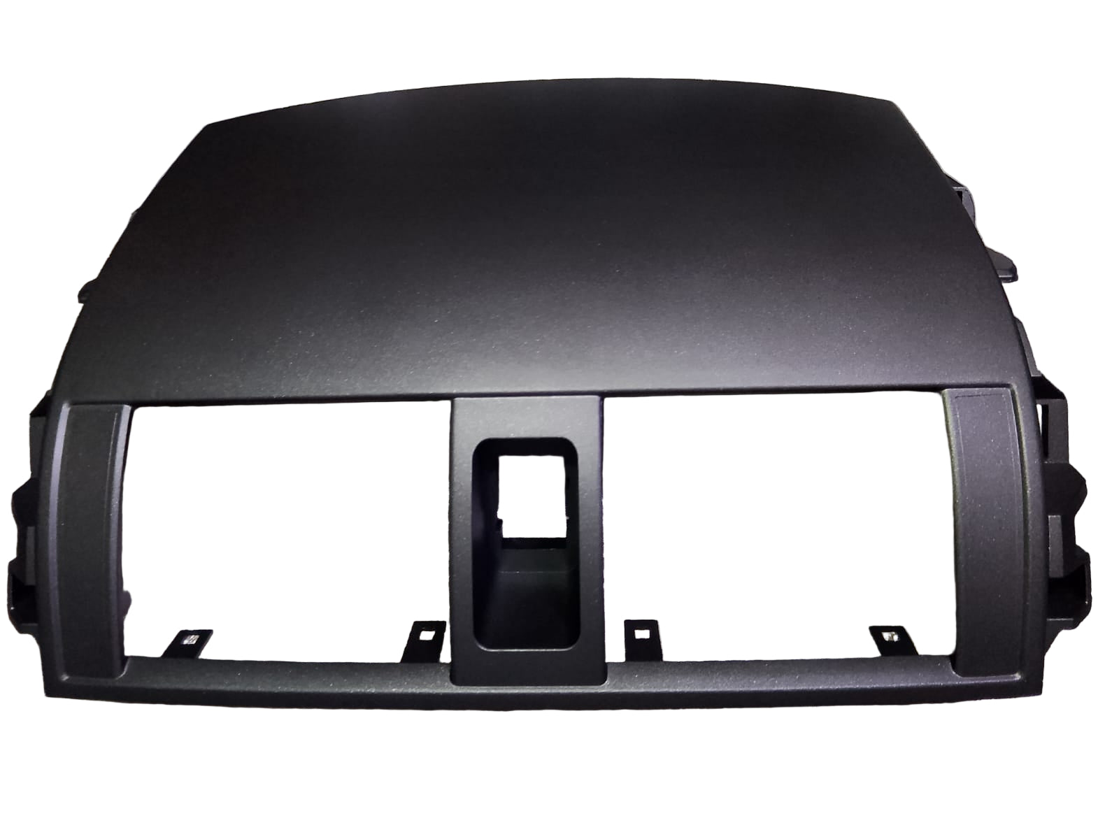 Car dashboard panel on a reflective surface