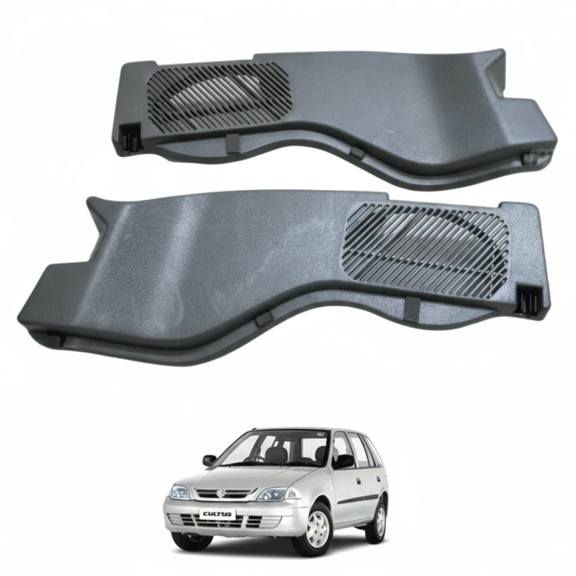 Two car dashboard covers with a car and NDE logo on a white background