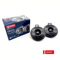 Denso car horns with packaging on a white background