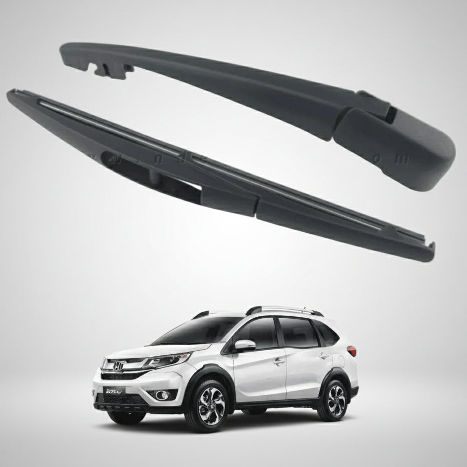 Two car wiper blades with a white car and NDE logo on a white background