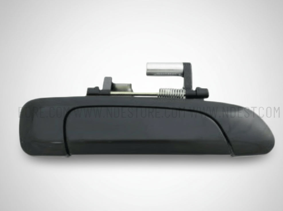 Black car rearview mirror on a white background with NDE branding.