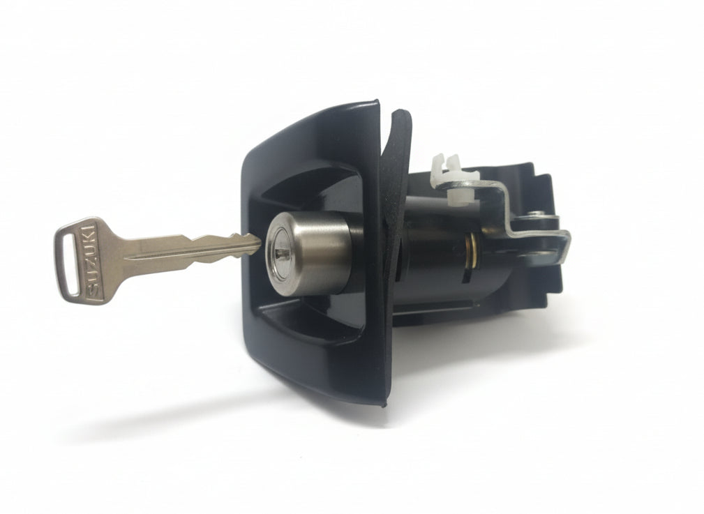 Lock mechanism with key on a white background, labeled 'Diggi lock mehran genuine'.