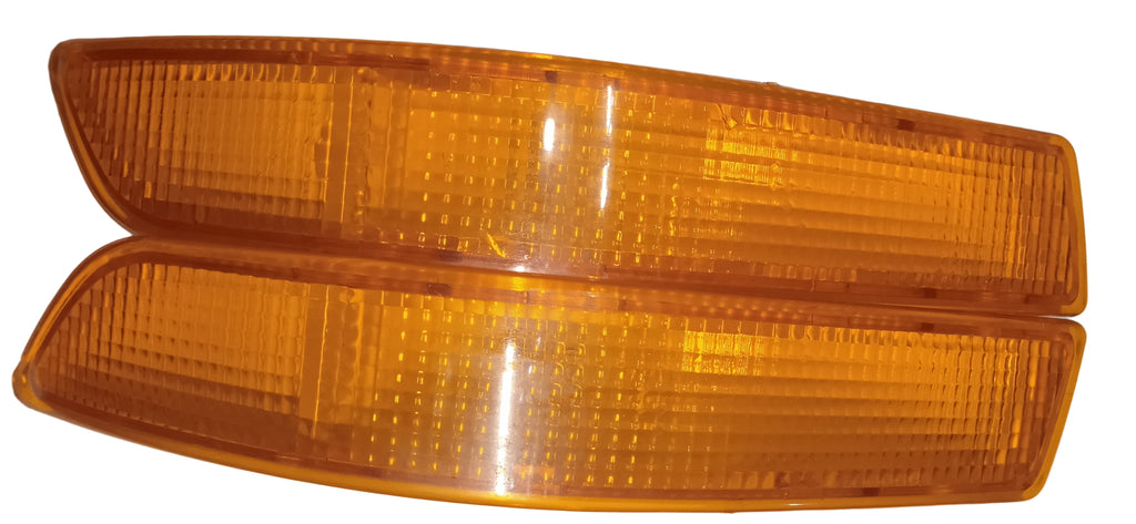 Two orange rectangular lenses on a white background