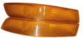 Two orange rectangular lenses on a white background