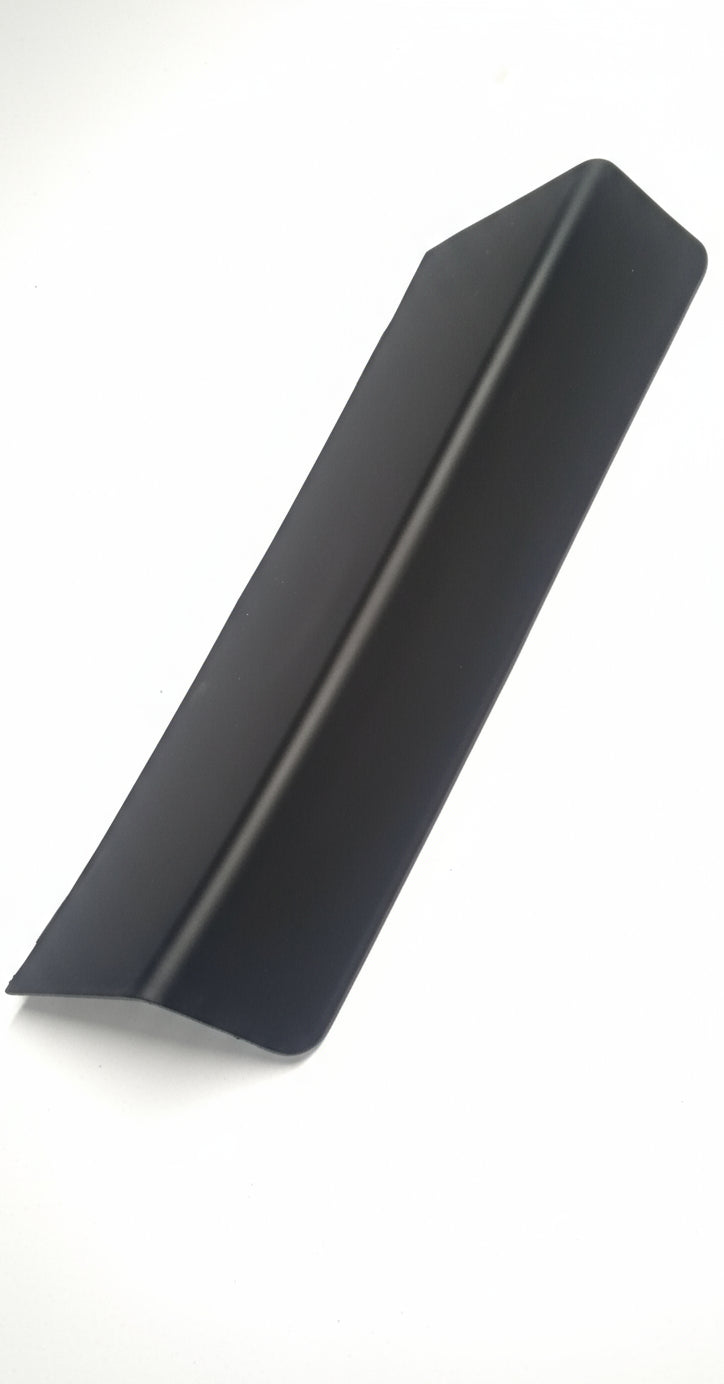 Black rectangular object on a white background