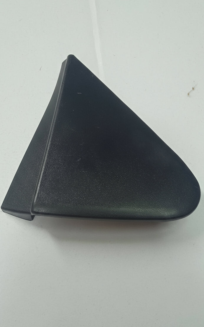 Black triangular object on a white background