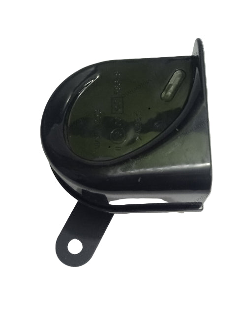 Chrome motorcycle horn on a white background