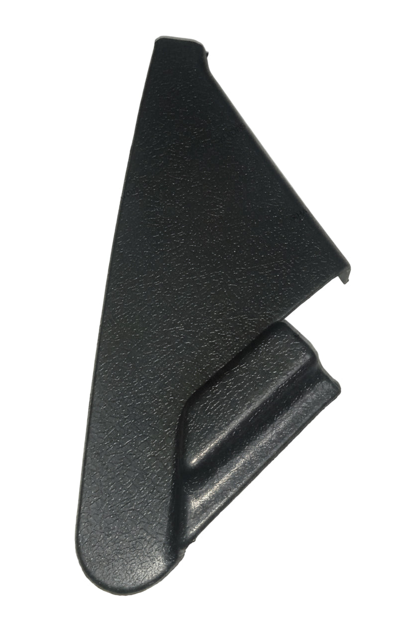 Black car armrest cover on a light gray background