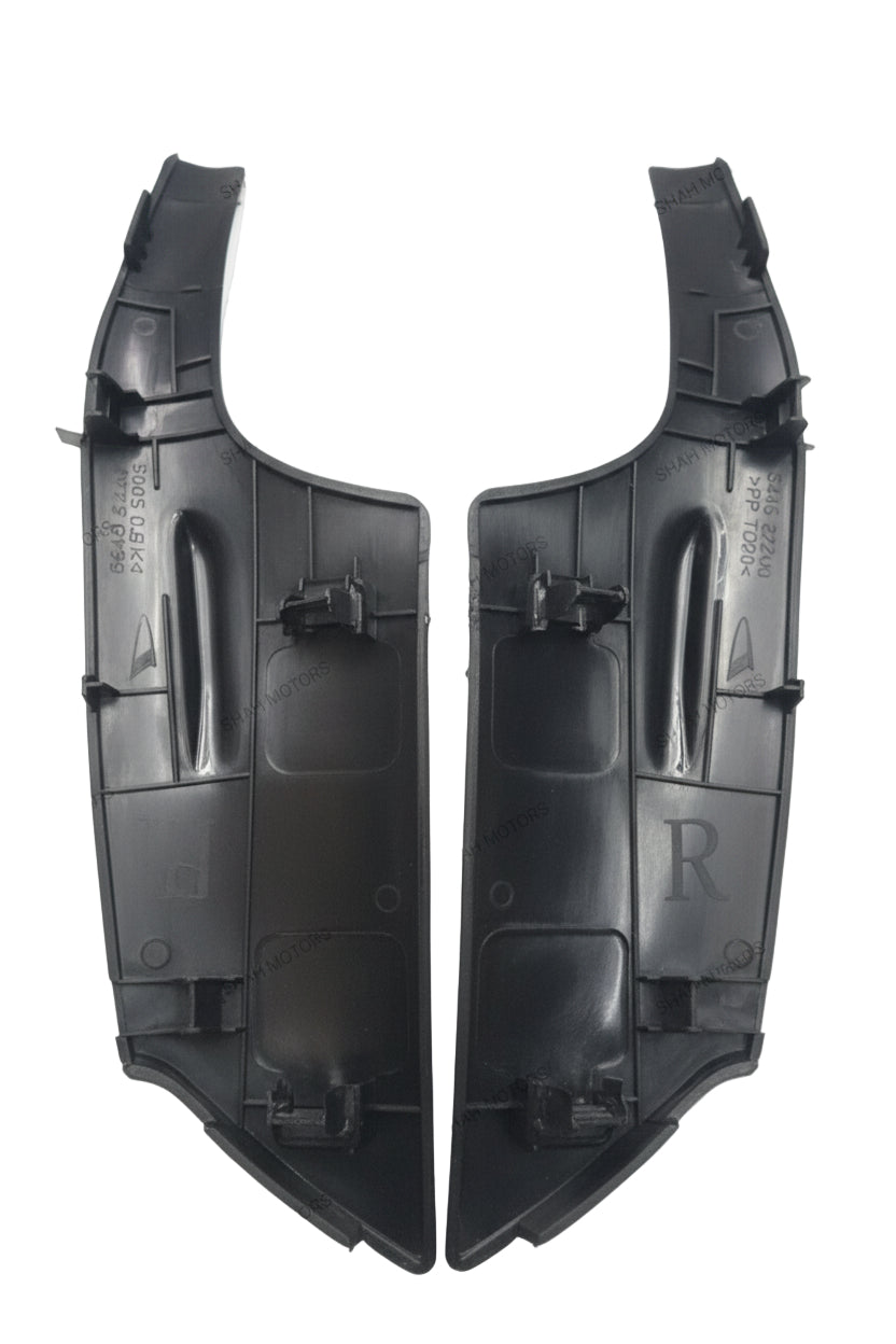 Black plastic car fender on a white background