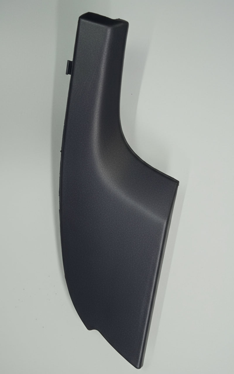 Black plastic car part on a clear background