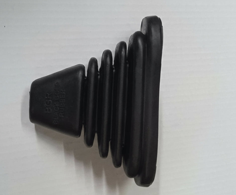 Black rubber grommet on a white background