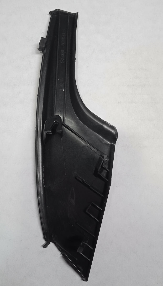 Black car interior part on a light gray background