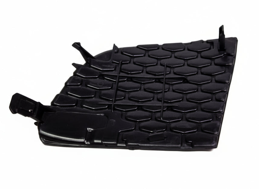 Black textured mat on a marble floor