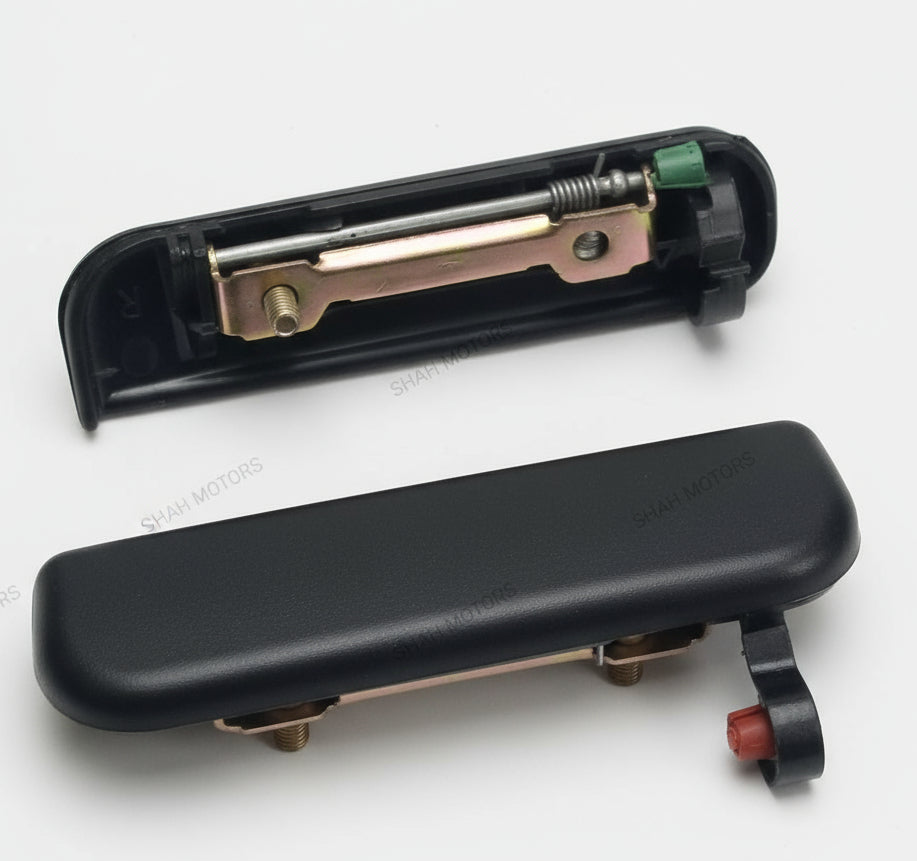 Car door handle assembly on a white background