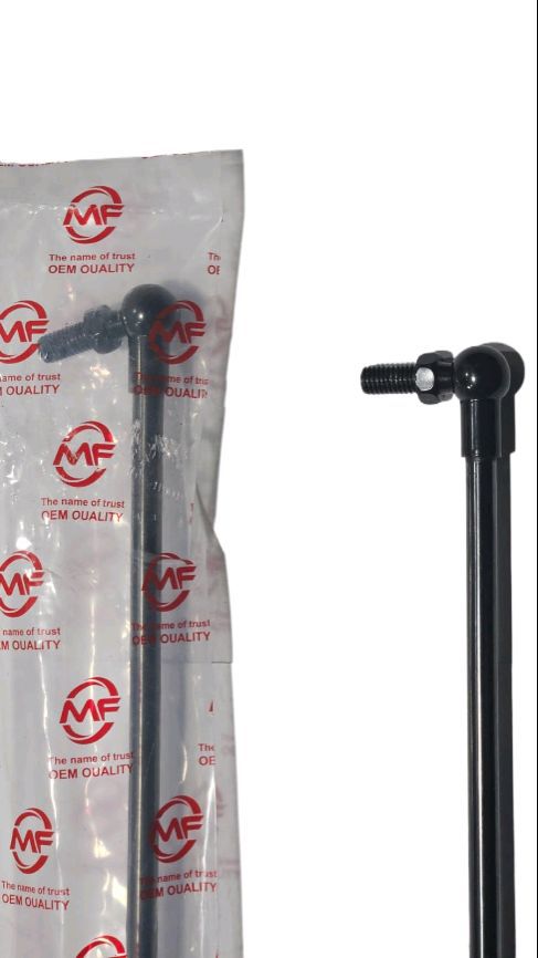 Two black metal rods with a white packaging bag featuring red 'MF' branding on a white background.