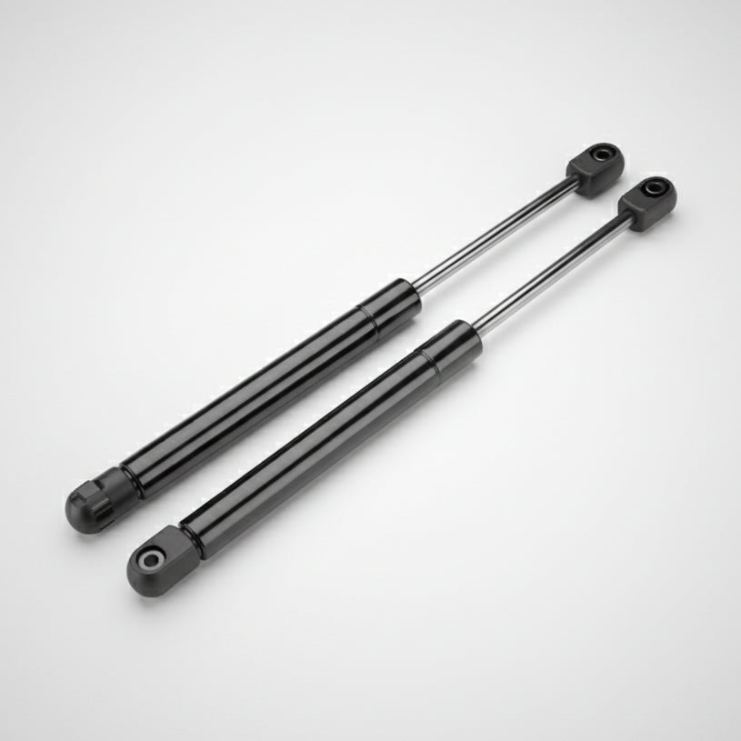 Two car lift挺ers on a white background with a car and 'NDE' logo.