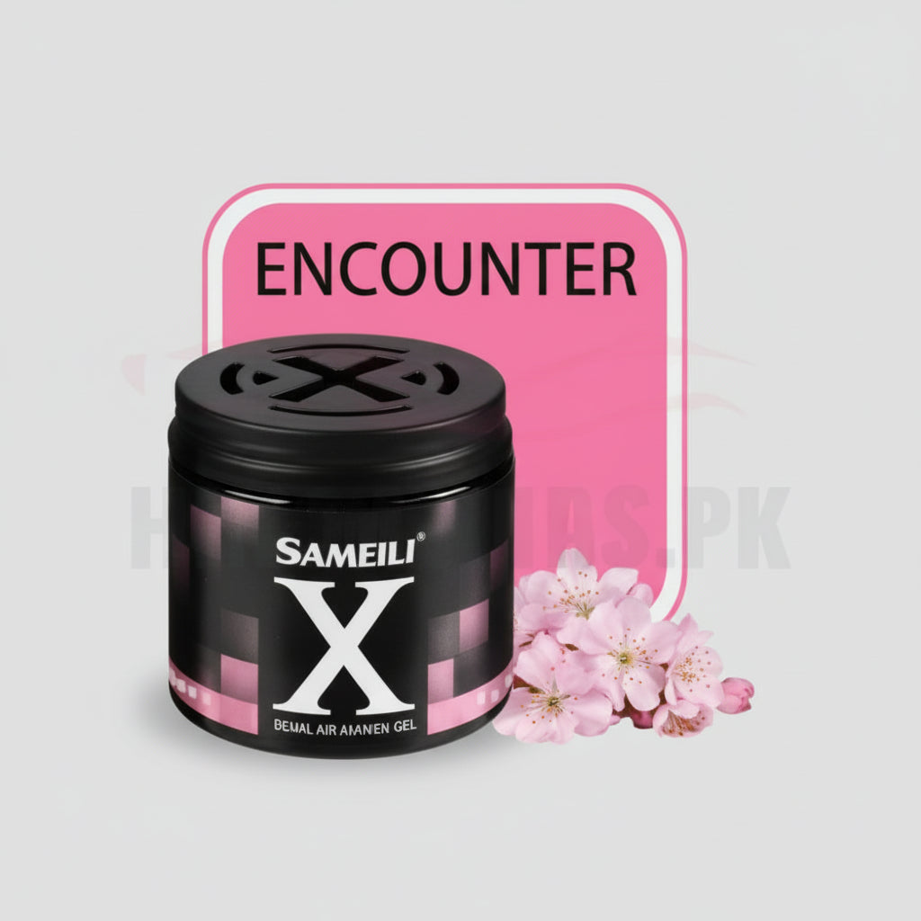 Container of Xanax with pink packaging and 'Encounter' text on a white background