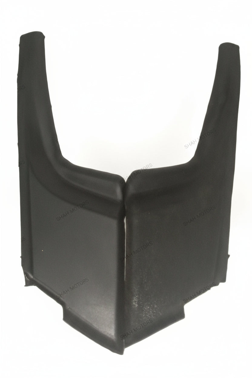 Black plastic fender on a white background