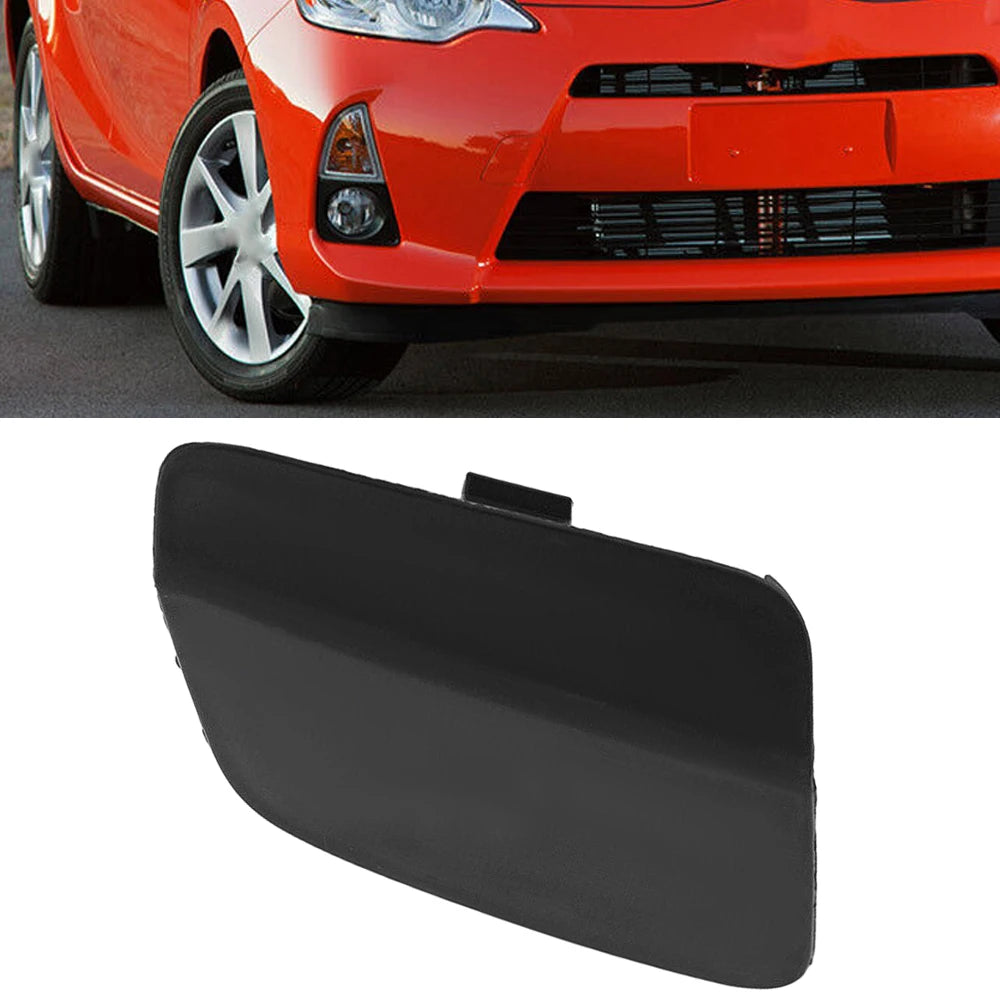 Black car fender on a white background with a red car in the top left corner.