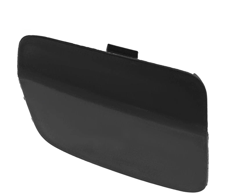 Black car fender splash guard with a red car in the background