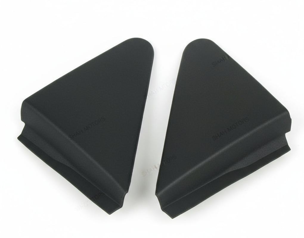 Two black triangular rubber blocks on a white background with 'Shan Motors' branding.