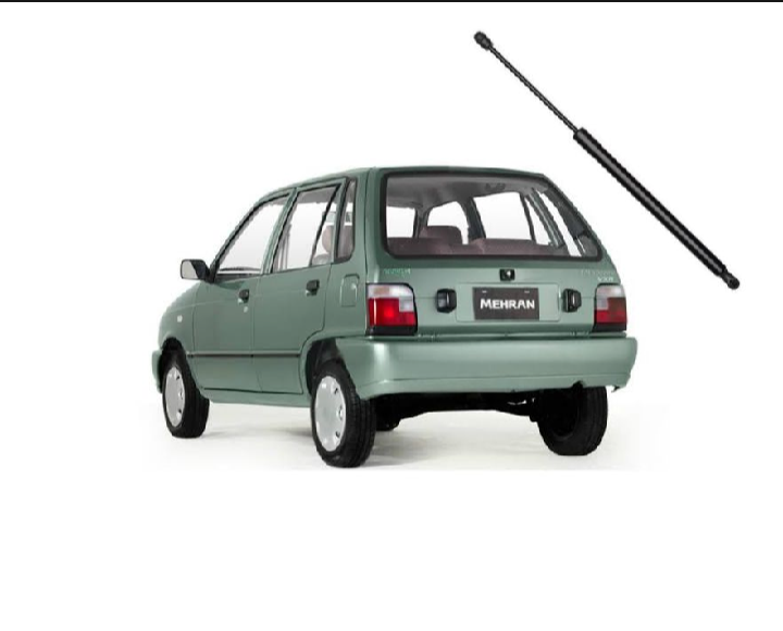 Green car with a black antenna on a white background