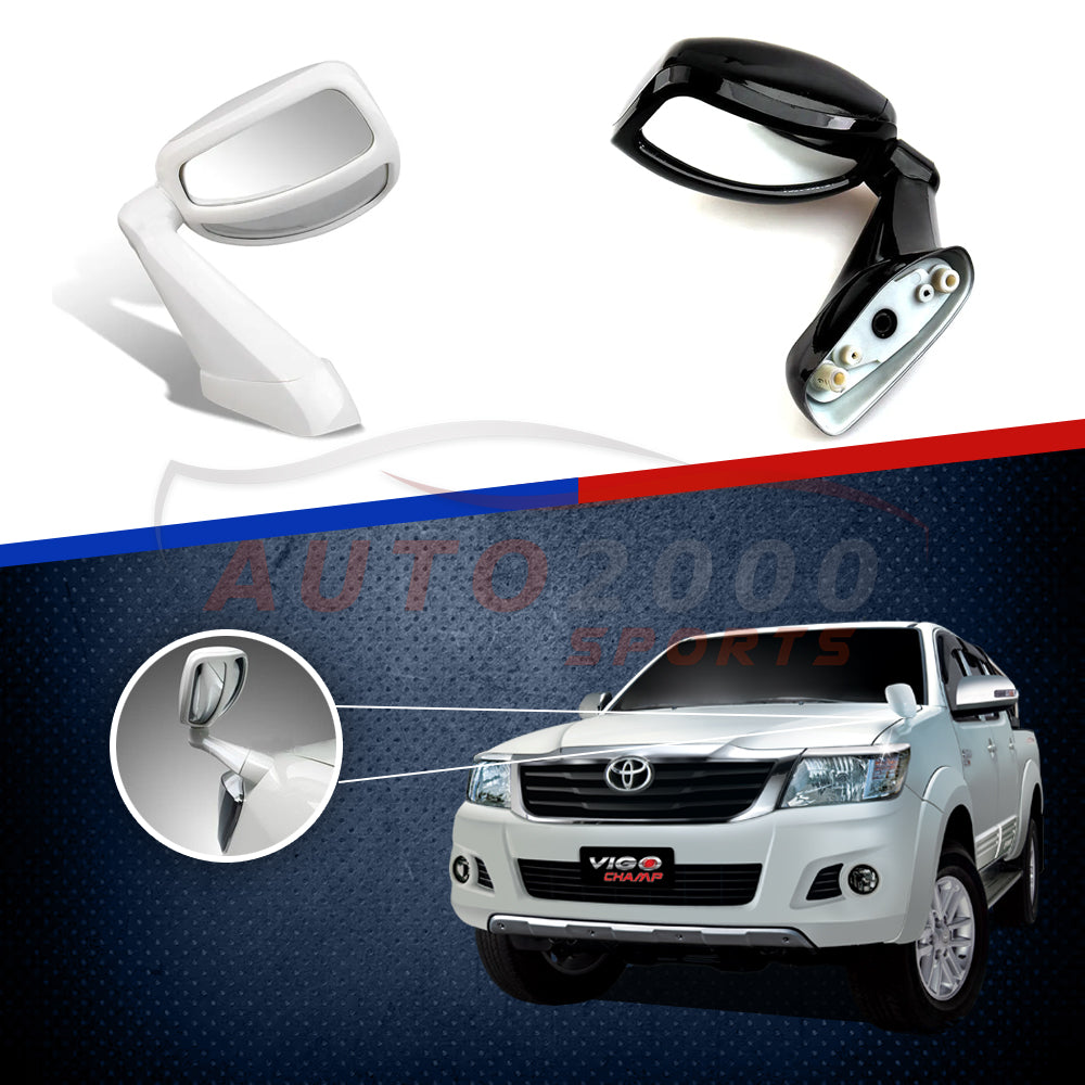 Car mirrors with a Toyota vehicle and 'Auto2000' branding on a blue background.