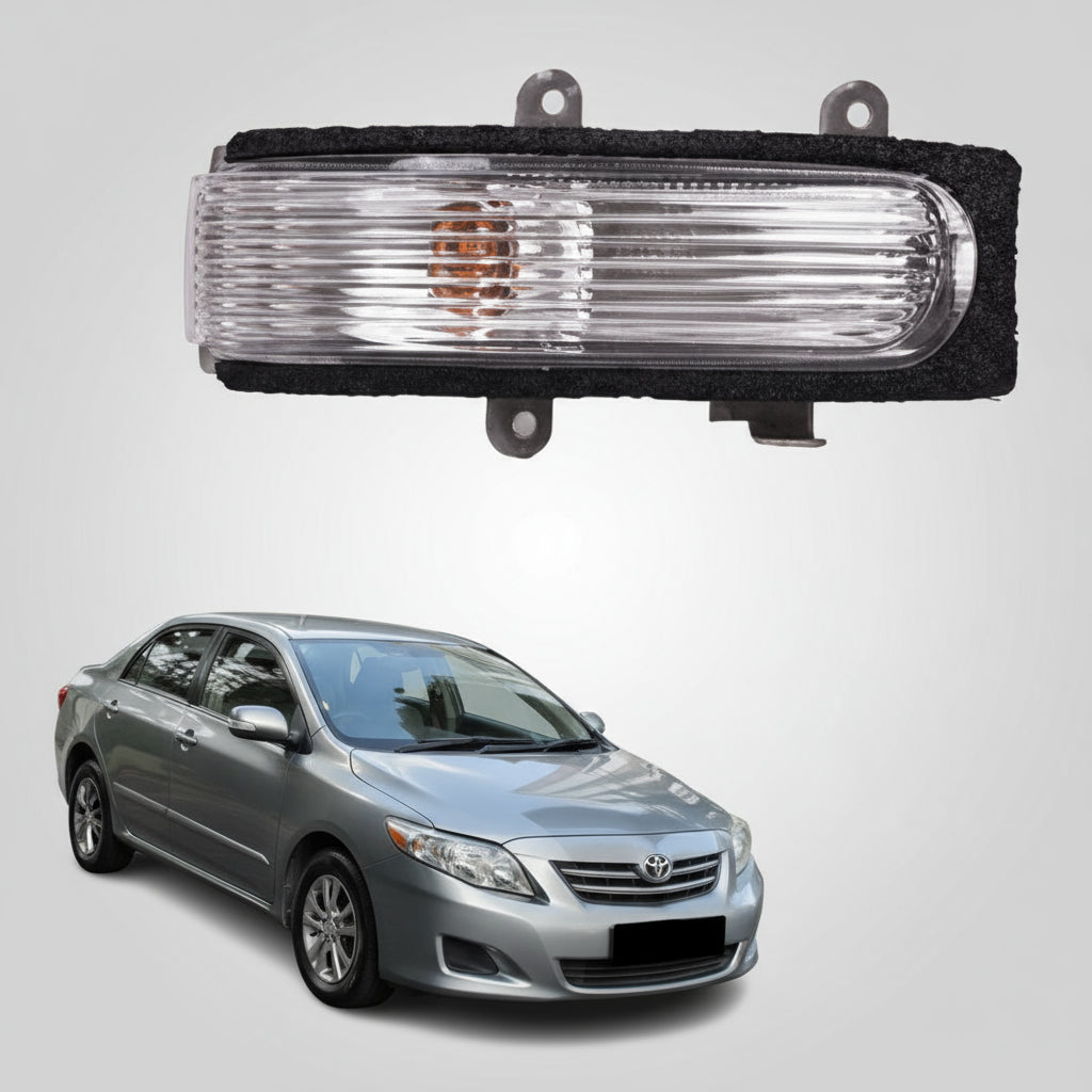 Car headlight assembly on a white background