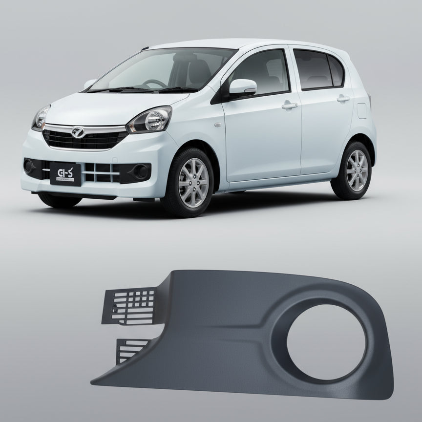 Car bumper cover with car in the background