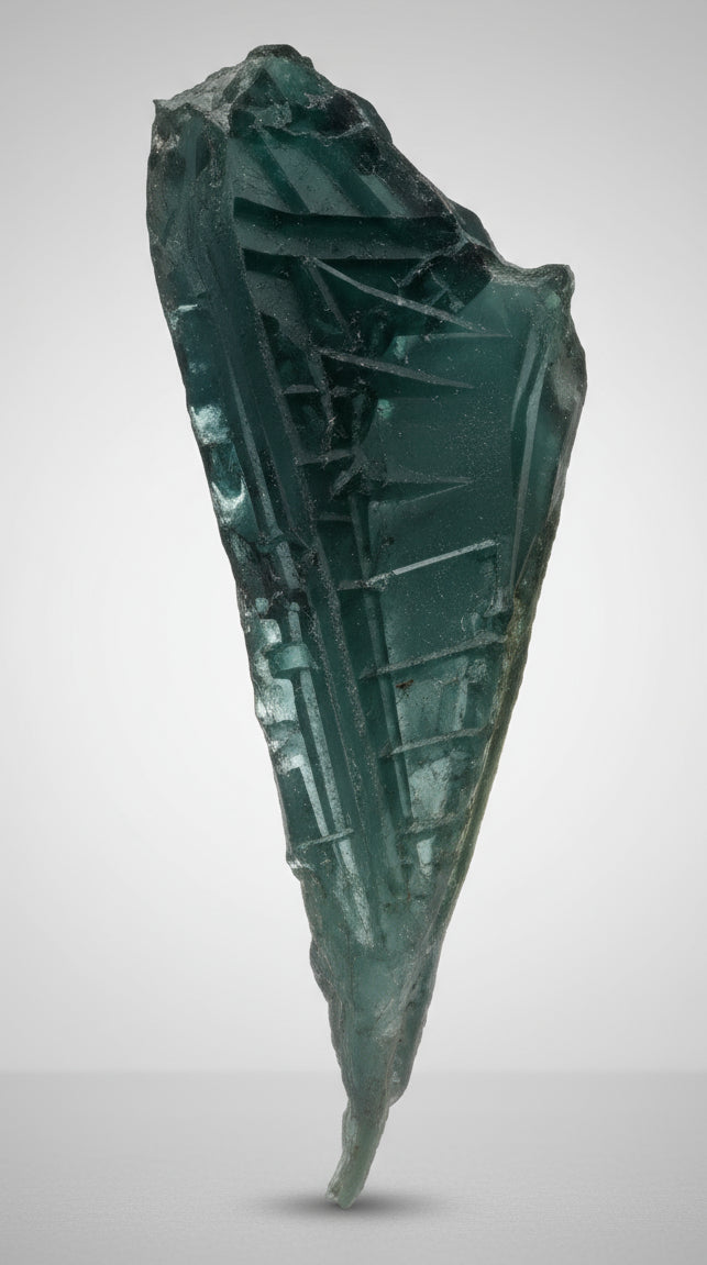 Black plastic component on a white background