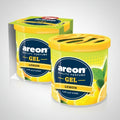 Two containers of Areon Lemon perfume gel on a white background