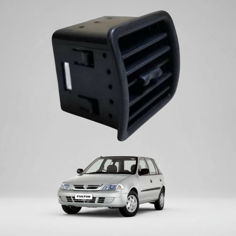 Car air vent and a car with 'NDE' branding on a white background