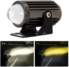 High-intensity flashlight with three different light outputs on a black background