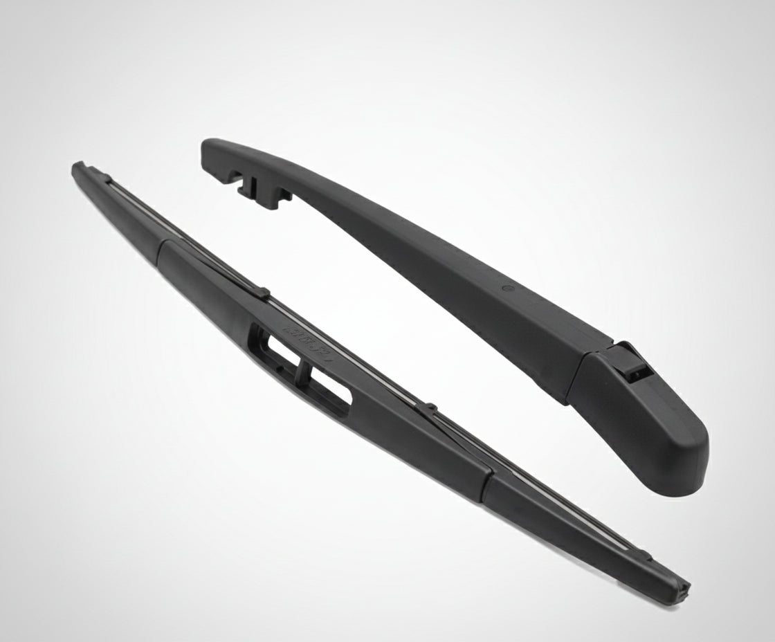 Two car windshield wipers on a white background