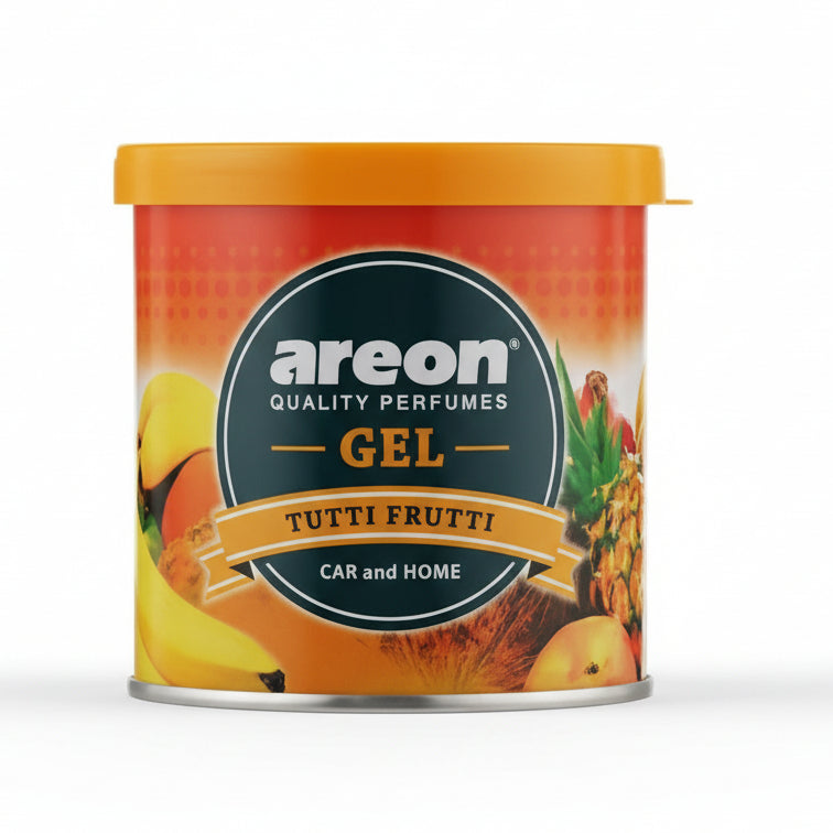 Areon Tutti Frutti gel container with colorful design