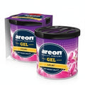 Two containers of Areon gel with packaging on a white background
