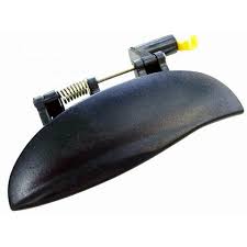 Black car mirror with spring mechanism on a white background