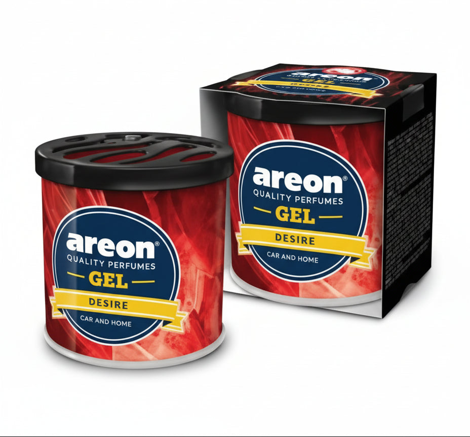 Two containers of Areon gel on a white background