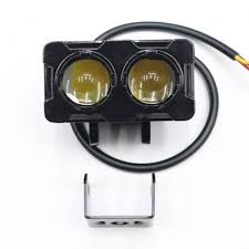 Car fog light with wiring on a white background