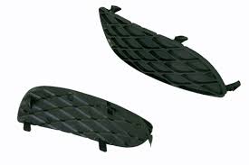 Two black car fender protectors on a white background