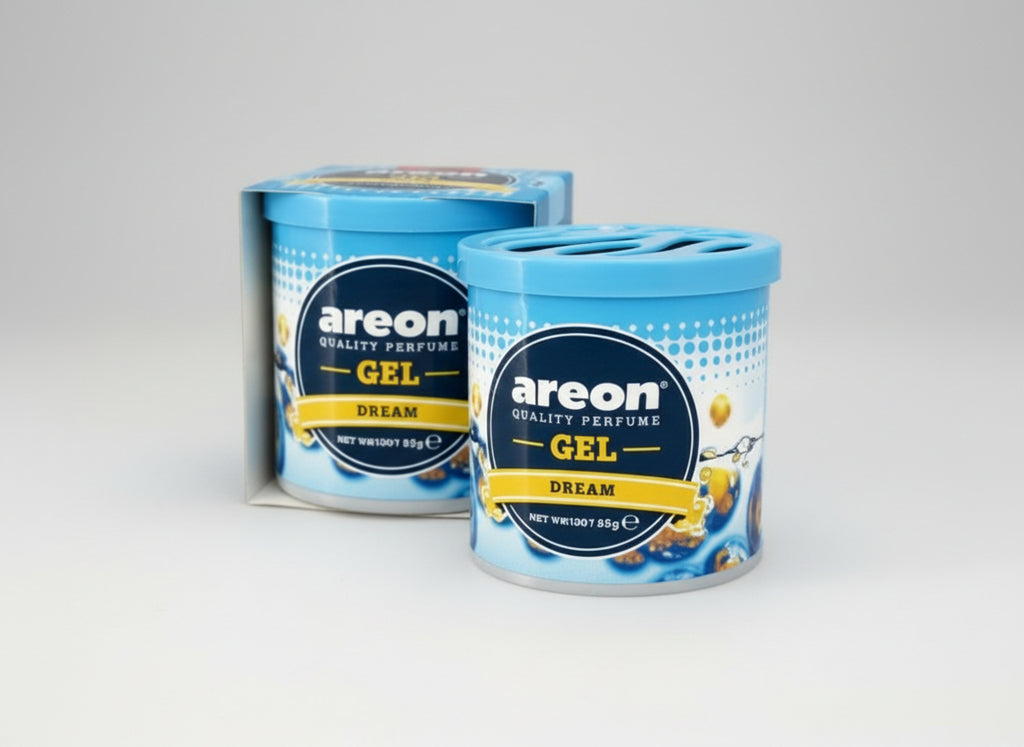 Two containers of Areon Gel on a white background